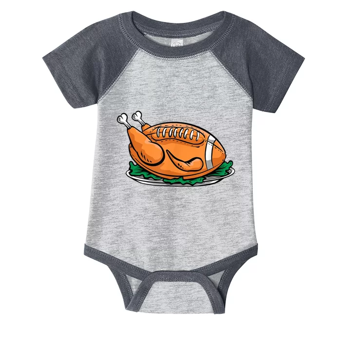 Turkey Football Thanksgiving Dinner Infant Baby Jersey Bodysuit