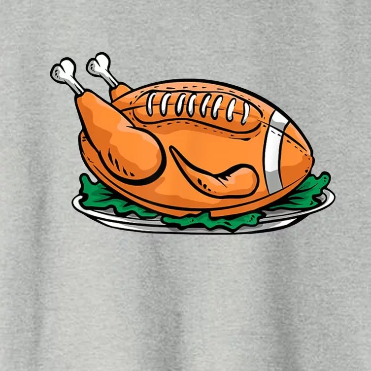 Turkey Football Thanksgiving Dinner Women's Crop Top Tee