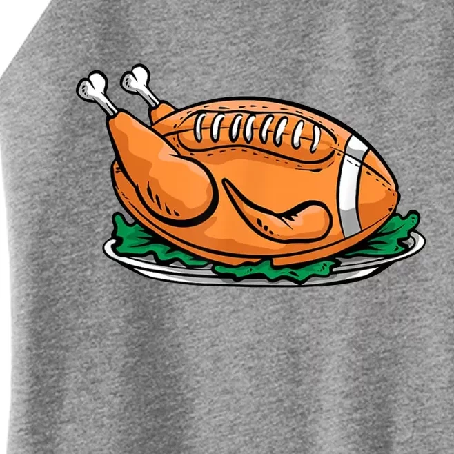 Turkey Football Thanksgiving Dinner Women’s Perfect Tri Rocker Tank