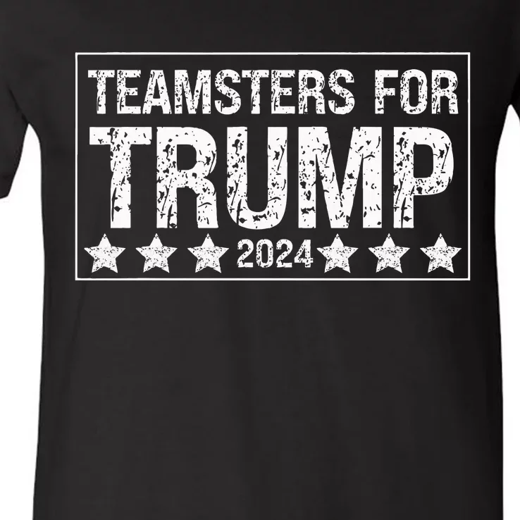 Teamsters For Trump 2024 V-Neck T-Shirt