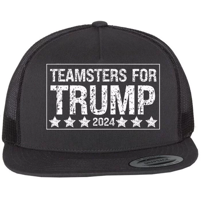 Teamsters For Trump 2024 Flat Bill Trucker Hat