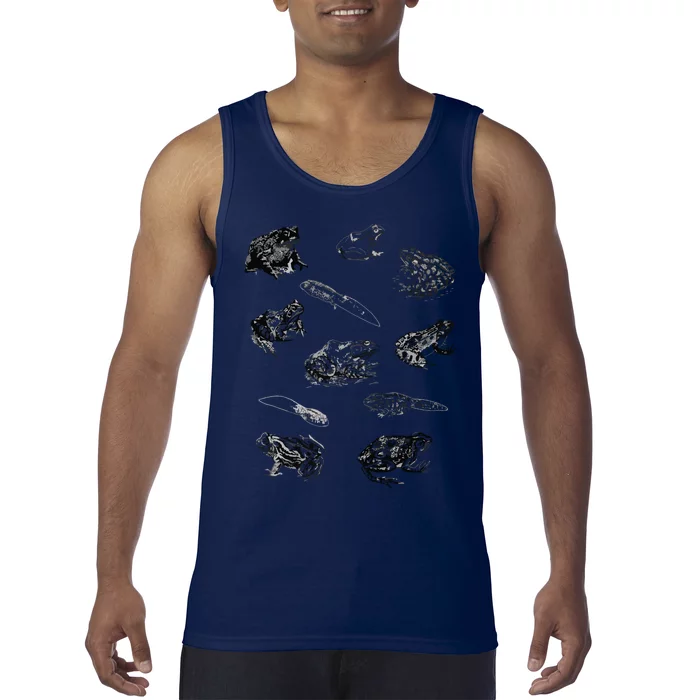 Tadpole Frog Toad Collage For Frog Lovers Hunters Tank Top