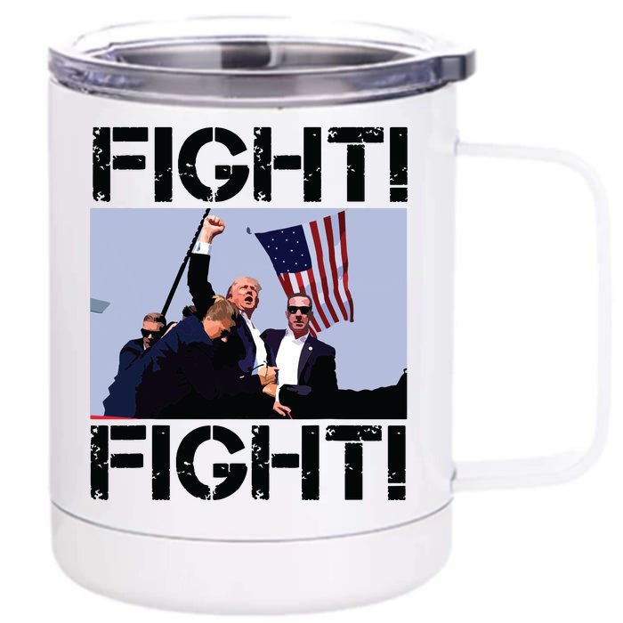 Trump Fight Trump Fighting Front & Back 12oz Stainless Steel Tumbler Cup