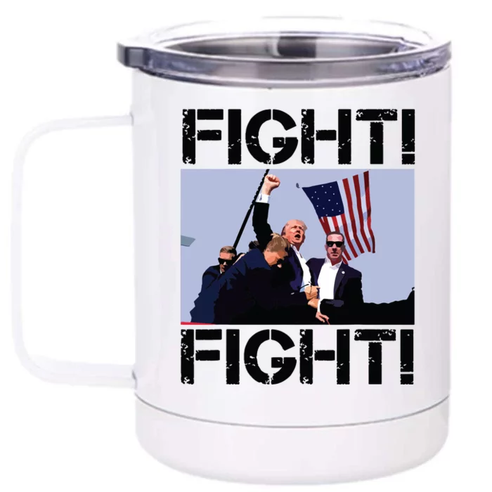 Trump Fight Trump Fighting Front & Back 12oz Stainless Steel Tumbler Cup