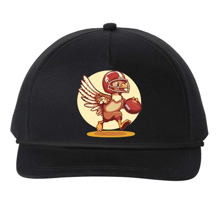 Thanksgiving Football Turkey Graphic Snapback Five-Panel Rope Hat