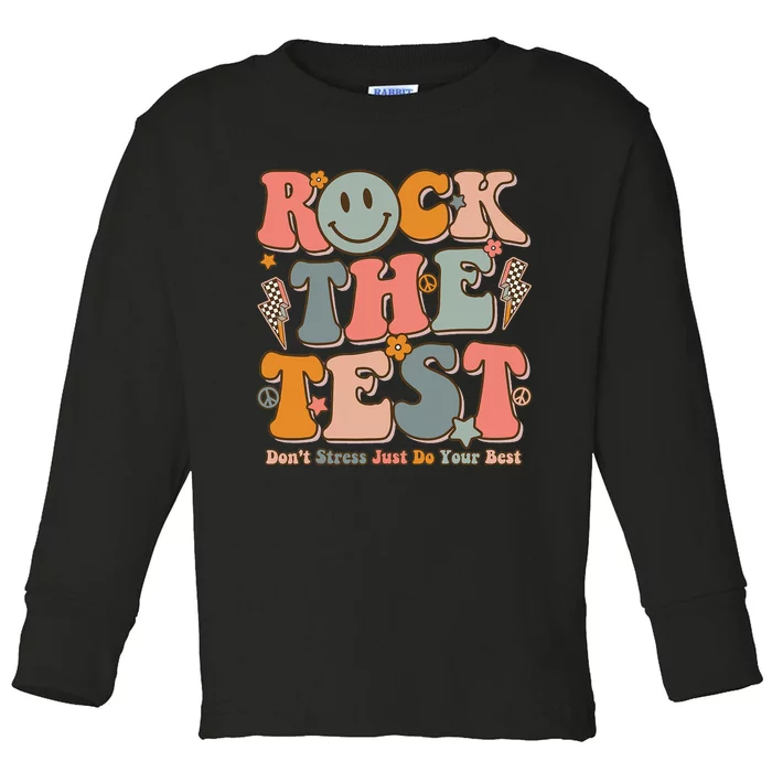 Testing For Teachers Test Day Teacher Rock The Test Toddler Long Sleeve Shirt