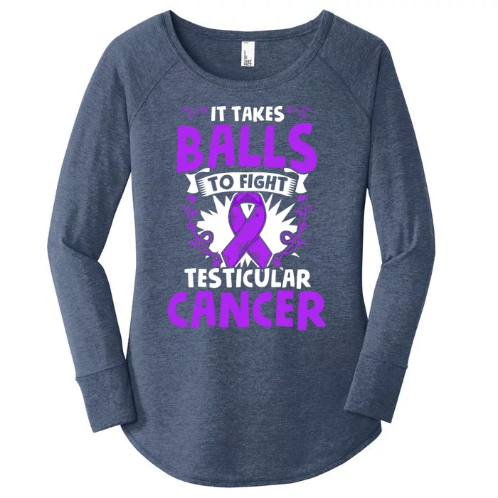 To Fight Testicular Cancer Awareness Testicle Cancer Great Gift Women's Perfect Tri Tunic Long Sleeve Shirt