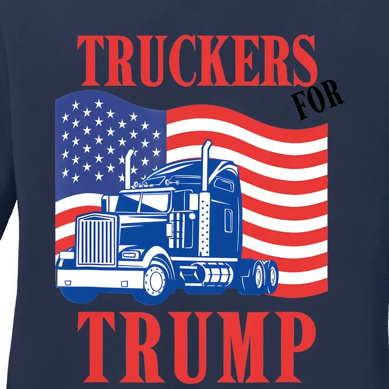 Truckers For Trump Ladies Long Sleeve Shirt