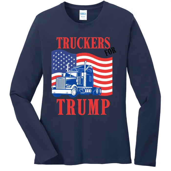 Truckers For Trump Ladies Long Sleeve Shirt