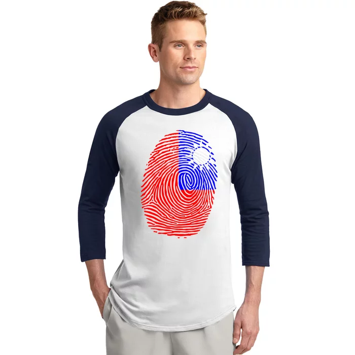 Taiwanese Flag Taiwan Fingerprint Gift Baseball Sleeve Shirt