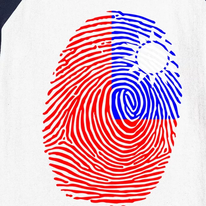 Taiwanese Flag Taiwan Fingerprint Gift Baseball Sleeve Shirt