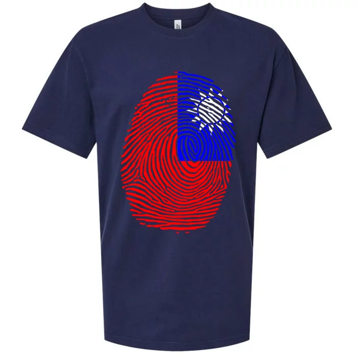 Taiwanese Flag Taiwan Fingerprint Gift Sueded Cloud Jersey T-Shirt