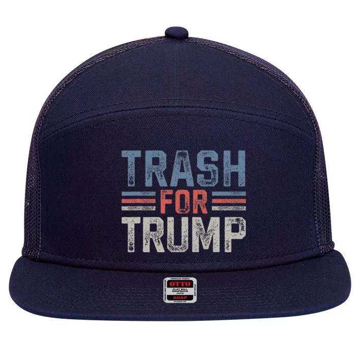 Trash For Trump Trash 2024 Garbage Trash For Trump 7 Panel Mesh Trucker Snapback Hat