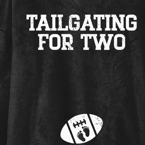 Tailgating For Two Football Thanksgiving Pregnancy Reveal Hooded Wearable Blanket