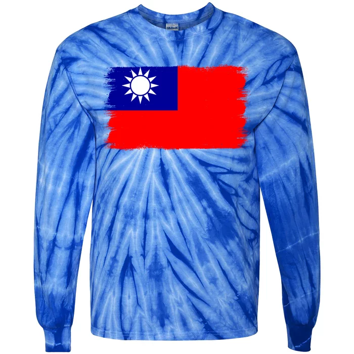 Taiwanese Flag Taiwan Gift Tie-Dye Long Sleeve Shirt