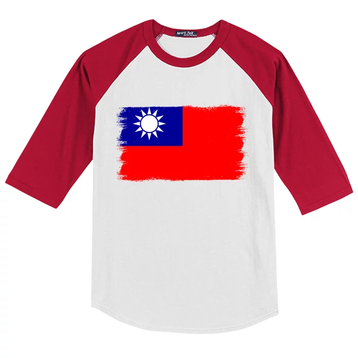 Taiwanese Flag Taiwan Gift Kids Colorblock Raglan Jersey