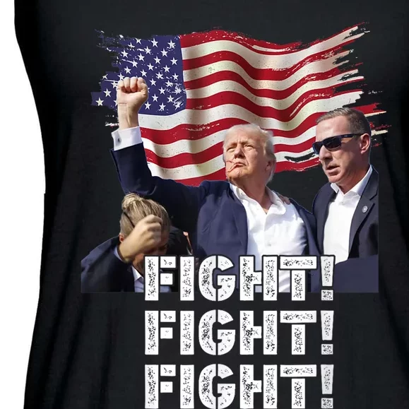 Trump Fight Ladies Essential Flowy Tank