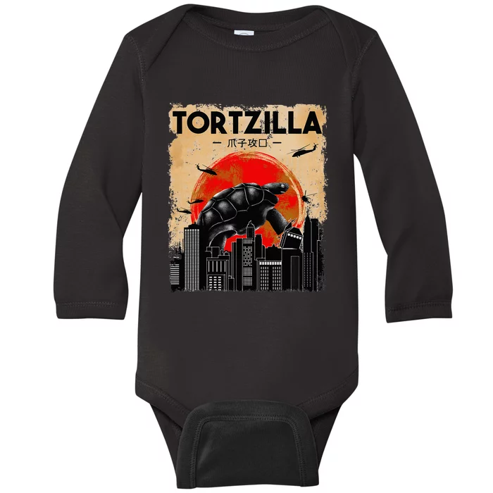 Tortoise Funny Turtle animal lover Baby Long Sleeve Bodysuit