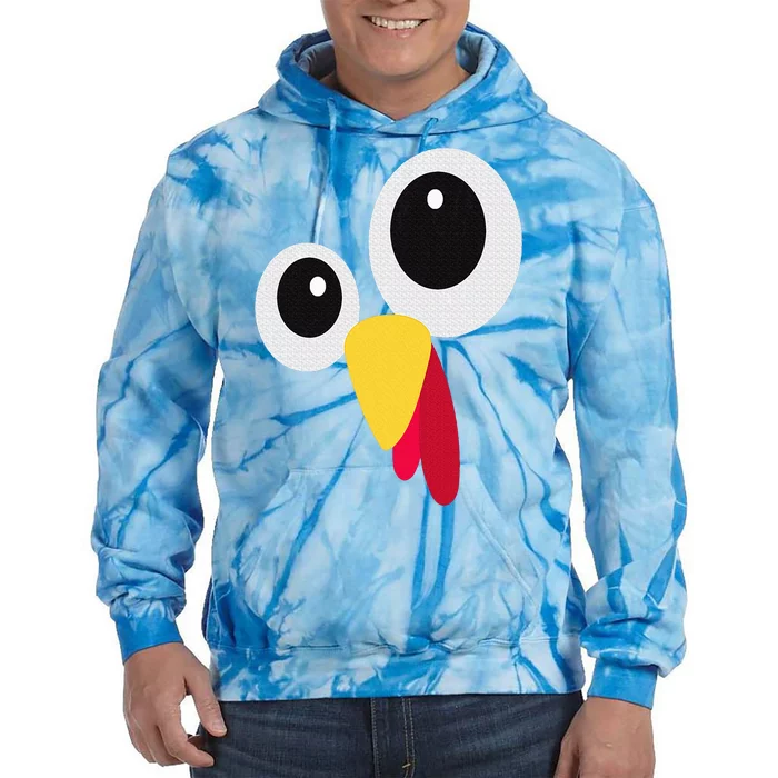 Thanksgiving Funny Turkey Face Matching Costume Tie Dye Hoodie