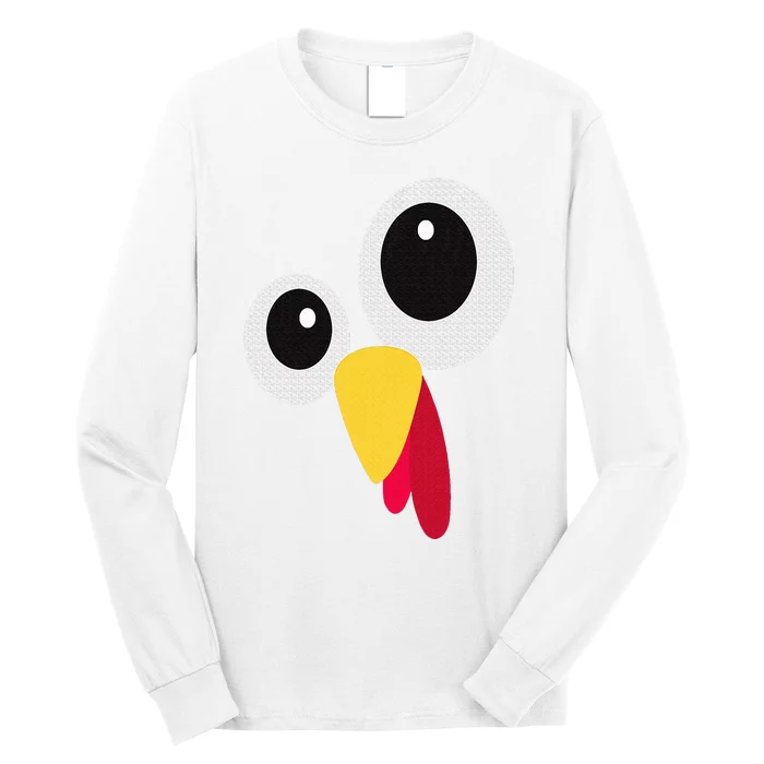 Thanksgiving Funny Turkey Face Matching Costume Long Sleeve Shirt