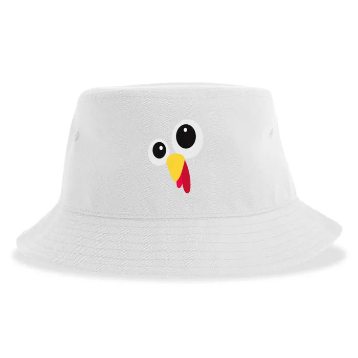 Thanksgiving Funny Turkey Face Matching Costume Sustainable Bucket Hat