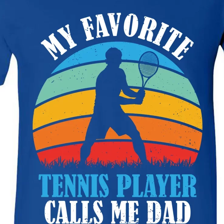 Tennis Funny Tennis Dad Crew Professional Tennis Player Gift V-Neck T-Shirt