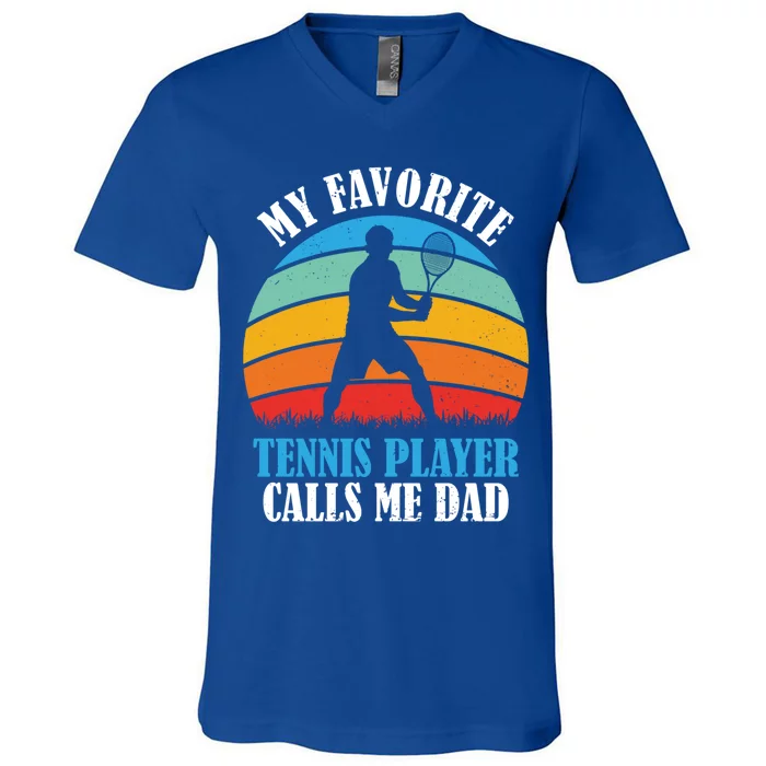 Tennis Funny Tennis Dad Crew Professional Tennis Player Gift V-Neck T-Shirt