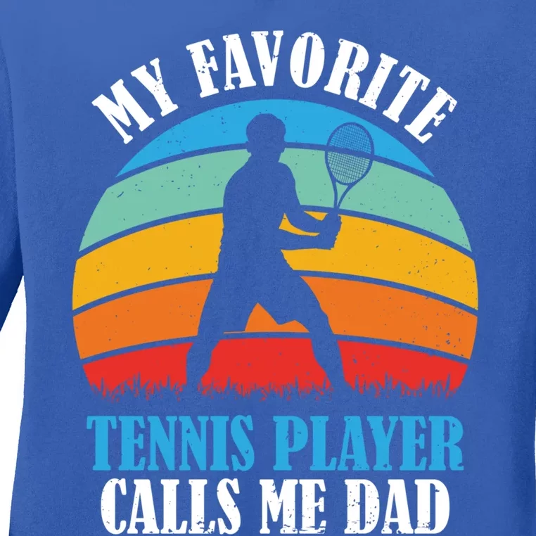 Tennis Funny Tennis Dad Crew Professional Tennis Player Gift Ladies Long Sleeve Shirt