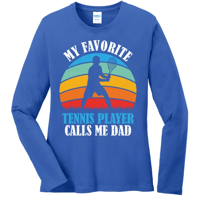 Tennis Funny Tennis Dad Crew Professional Tennis Player Gift Ladies Long Sleeve Shirt