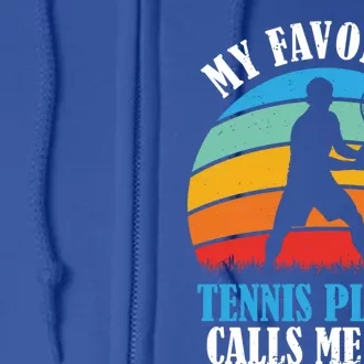 Tennis Funny Tennis Dad Crew Professional Tennis Player Gift Full Zip Hoodie