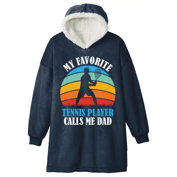 Tennis Funny Tennis Dad Crew Professional Tennis Player Gift Hooded Wearable Blanket