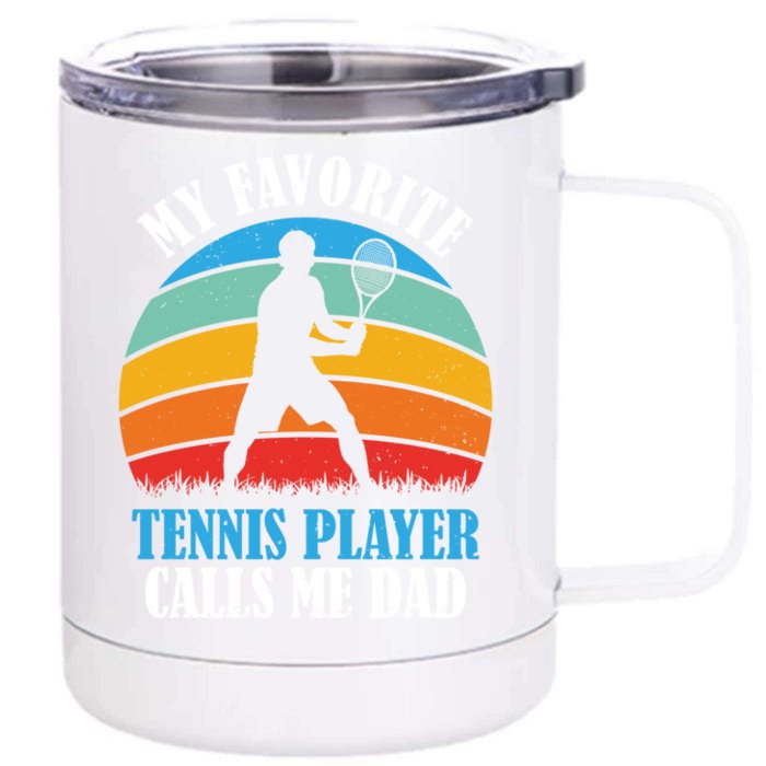 Tennis Funny Tennis Dad Crew Professional Tennis Player Gift Front & Back 12oz Stainless Steel Tumbler Cup