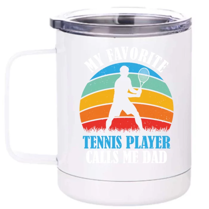 Tennis Funny Tennis Dad Crew Professional Tennis Player Gift Front & Back 12oz Stainless Steel Tumbler Cup