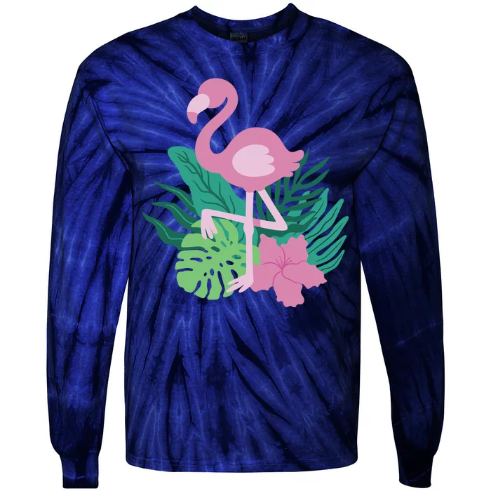 Tropical Flamingo Tie-Dye Long Sleeve Shirt