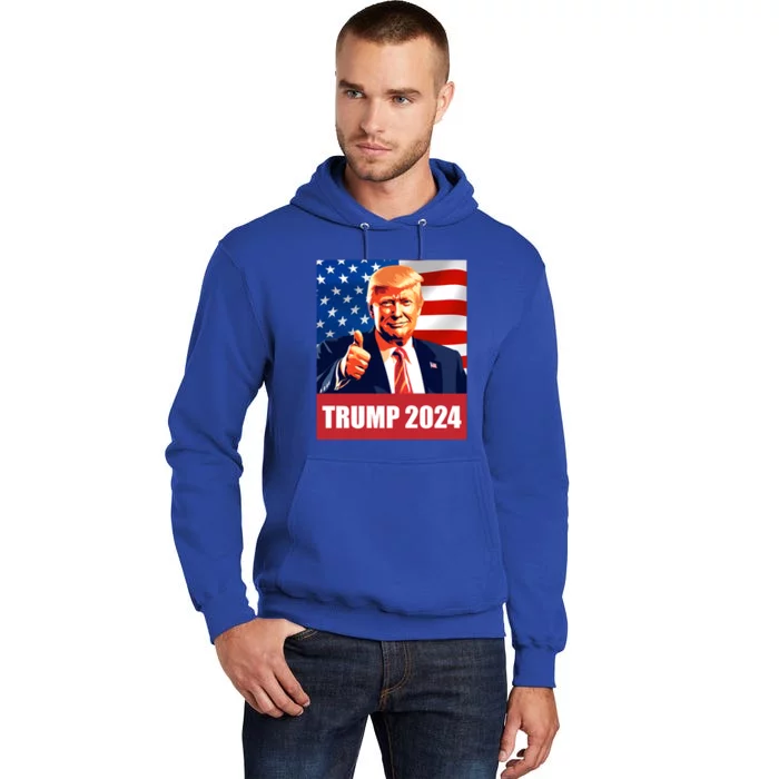 Thumbsup For Trump 2024 Presidential Election Rally Cute Gift Tall Hoodie