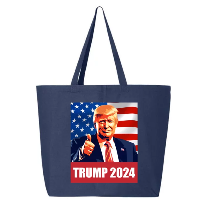 Thumbsup For Trump 2024 Presidential Election Rally Cute Gift 25L Jumbo Tote