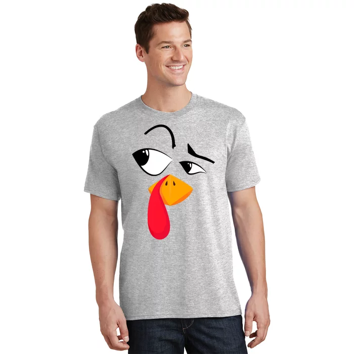 Turkey Face Tees Adult Funny Halloween Thanksgiving T-Shirt