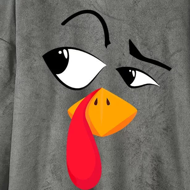 Turkey Face Tees Adult Funny Halloween Thanksgiving Hooded Wearable Blanket