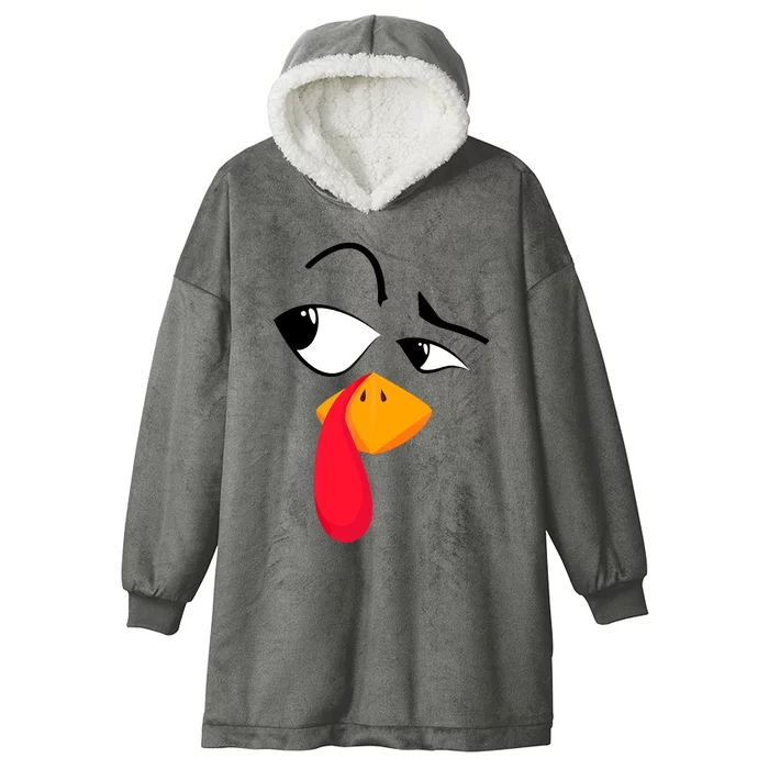 Turkey Face Tees Adult Funny Halloween Thanksgiving Hooded Wearable Blanket