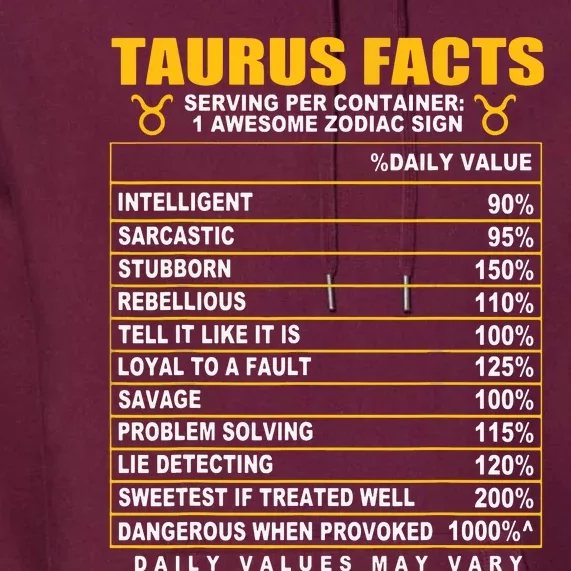 Taurus Facts Premium Hoodie