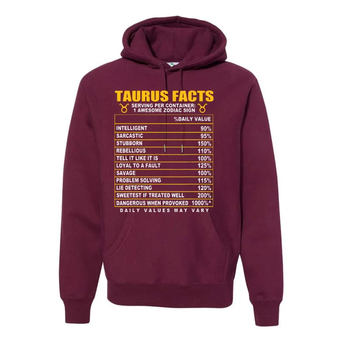 Taurus Facts Premium Hoodie