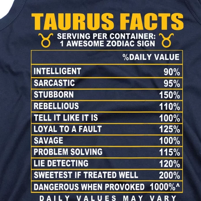 Taurus Facts Tank Top