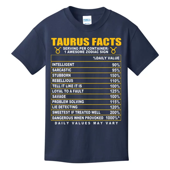 Taurus Facts Kids T-Shirt