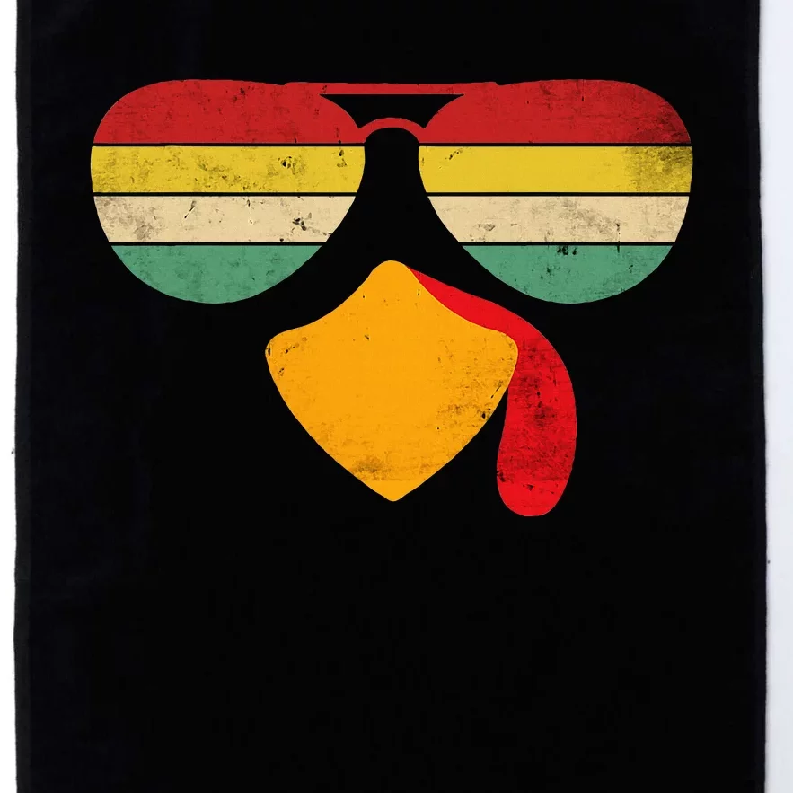 Turkey Face Thanksgiving Sunglasses Platinum Collection Golf Towel