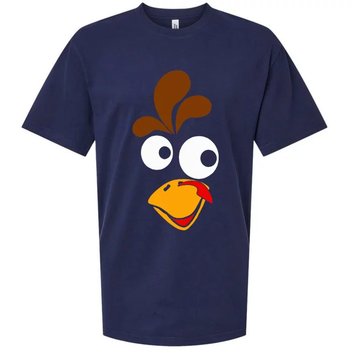 Thanksgiving Funny Turkey Face Happy Turkey Day Costume Sueded Cloud Jersey T-Shirt