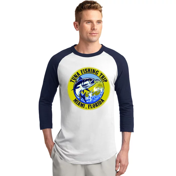 Tuna Fishing Trip Miami Florida Baseball Sleeve Shirt