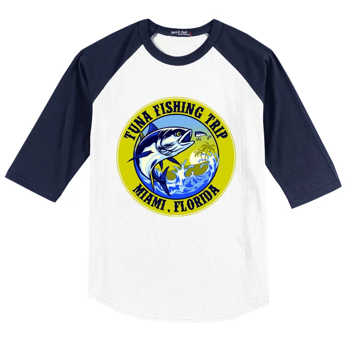 Tuna Fishing Trip Miami Florida Baseball Sleeve Shirt