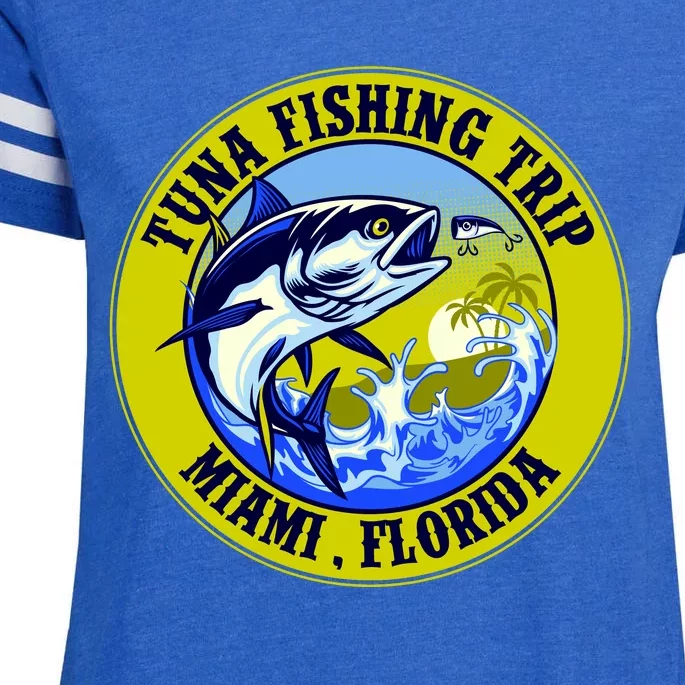 Tuna Fishing Trip Miami Florida Enza Ladies Jersey Football T-Shirt