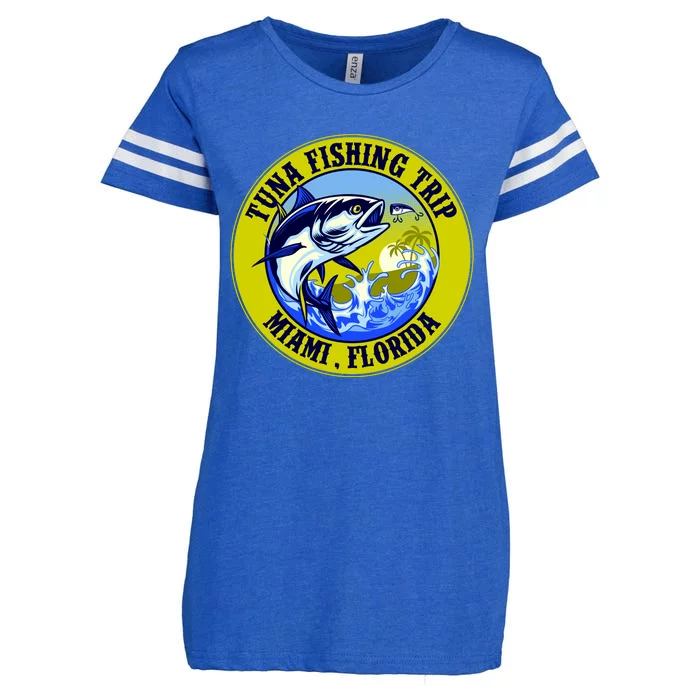 Tuna Fishing Trip Miami Florida Enza Ladies Jersey Football T-Shirt