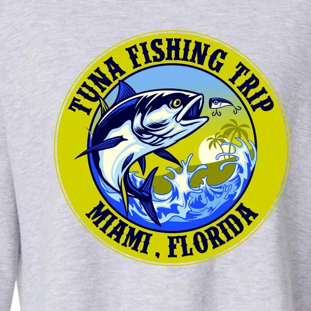 Tuna Fishing Trip Miami Florida Cropped Pullover Crew